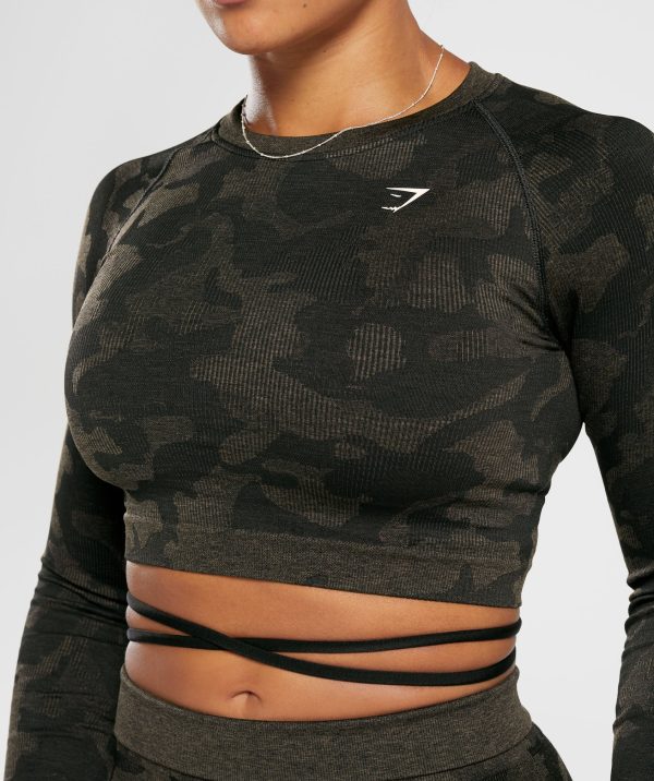 Adapt Camo Seamless Ribbed Long Sleeve Crop Top - Image 5