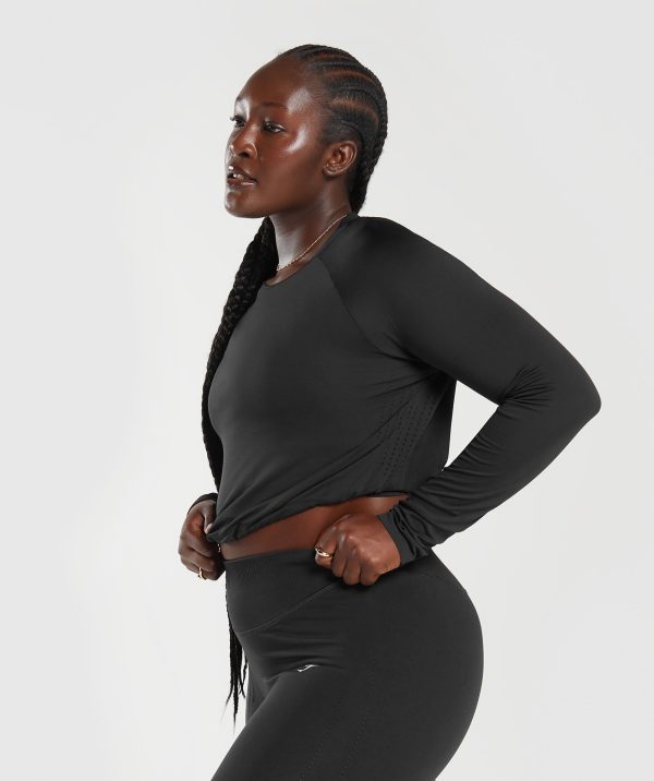 Sweat Seamless Long Sleeve Crop Top - Image 6
