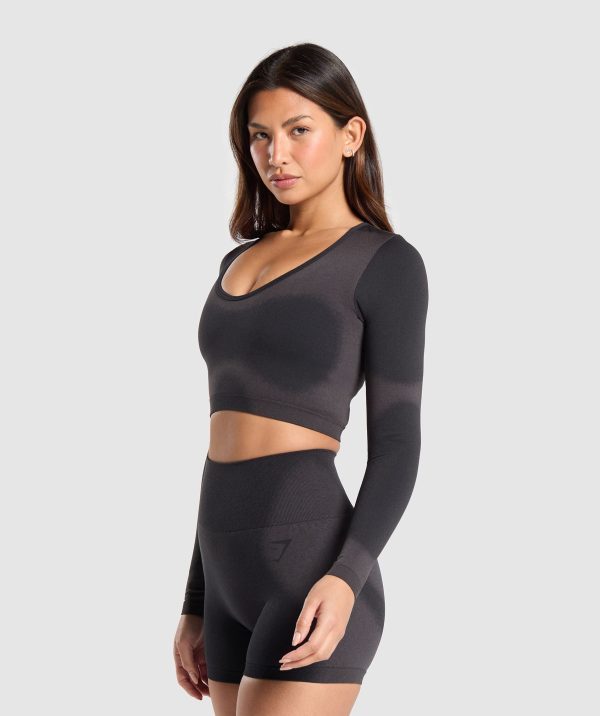 Blur Seamless Long Sleeve Crop Top - Image 3