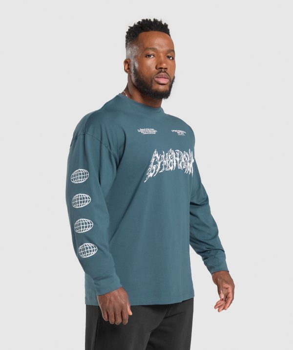Metal Lifting Graphic Long Sleeve T-Shirt - Image 3