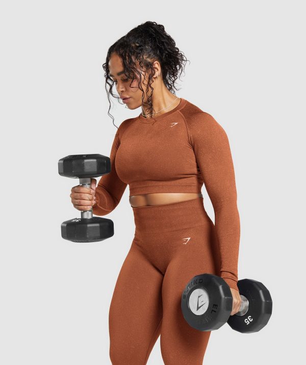 Adapt Fleck Seamless Long Sleeve Crop Top - Image 4