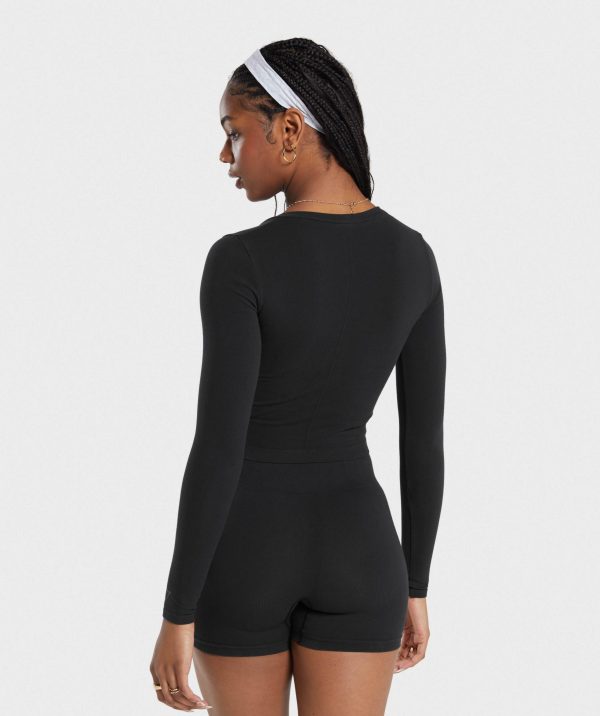 Cotton Seamless Long Sleeve Midi Top - Image 2