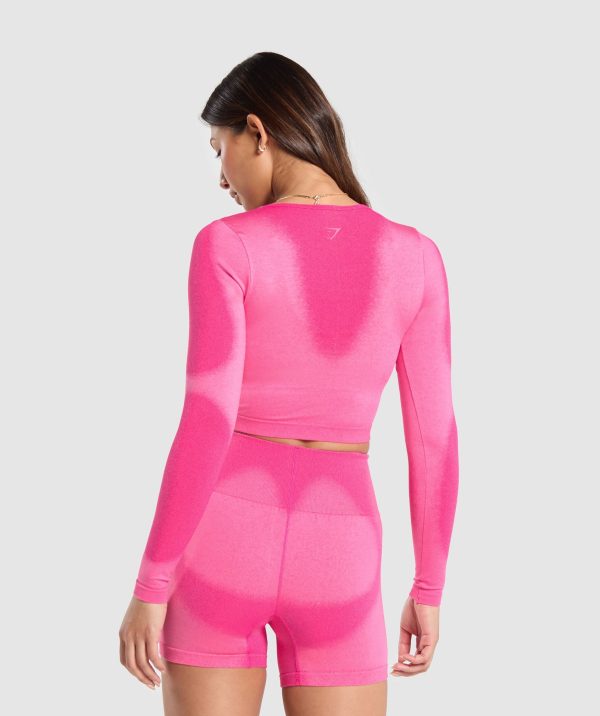 Blur Seamless Long Sleeve Crop Top - Image 2