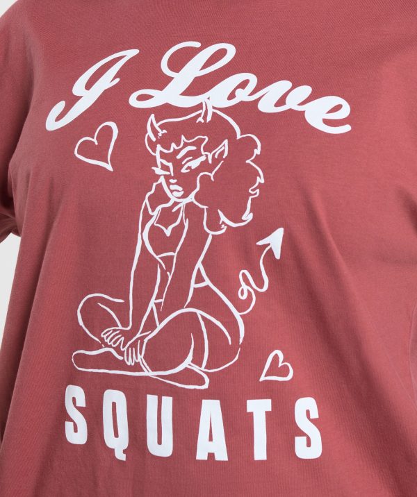 I Love Squats Graphic Oversized Tee - Image 6