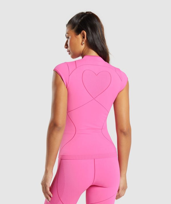 Contour Heart Seamless Short Sleeve Top - Image 2