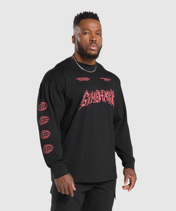 Metal Lifting Graphic Long Sleeve T-Shirt - Image 3