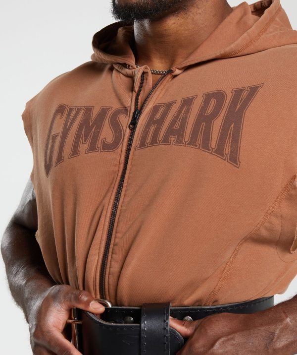 Heritage Washed Sleeveless Zip Up Hoodie - Image 5