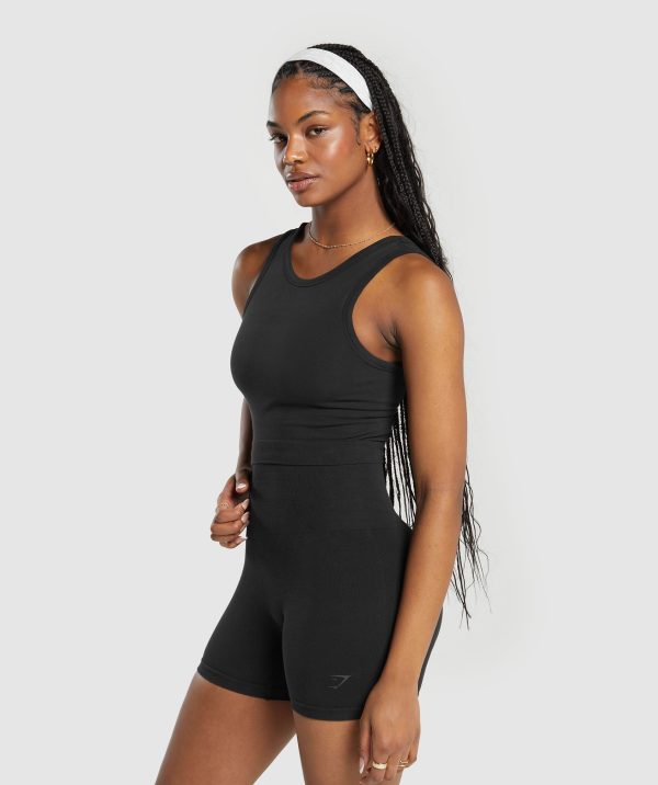 Ribbed Cotton Seamless Body Fit Tank - Image 3