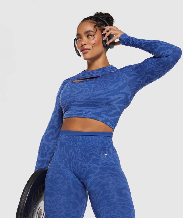 Adapt Safari Seamless Long Sleeve Crop Top - Image 6