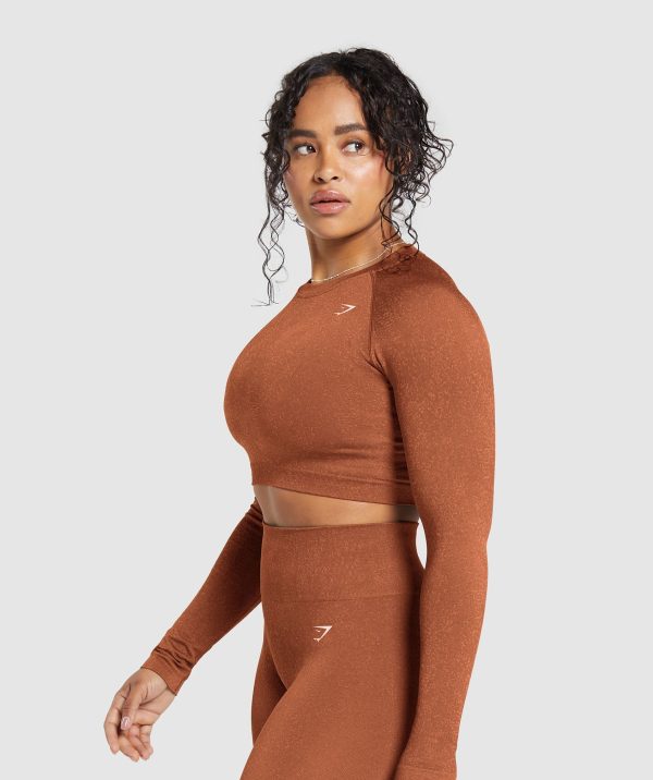 Adapt Fleck Seamless Long Sleeve Crop Top - Image 3