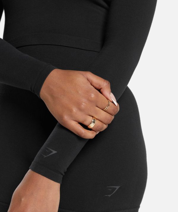 Cotton Seamless Long Sleeve Midi Top - Image 5