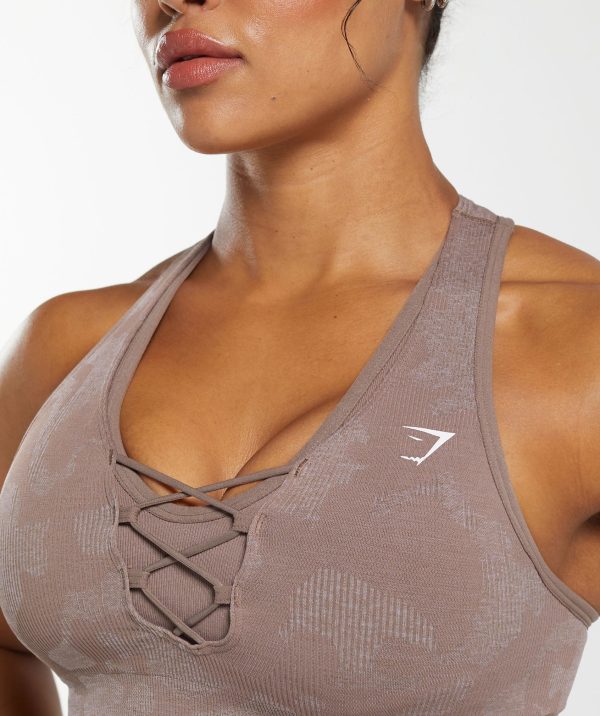 Adapt Camo Seamless Sports Bra- Mocha Mauve/Stone Pink - Image 6