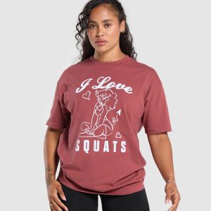 I Love Squats Graphic Oversized Tee