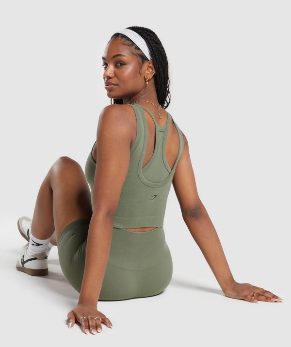 Ribbed Cotton Seamless Body Fit Tank - Image 4