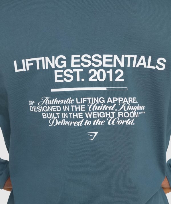 Metal Lifting Graphic Long Sleeve T-Shirt - Image 6