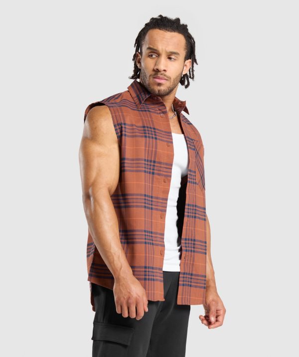 Check Sleeveless Shirt - Image 3