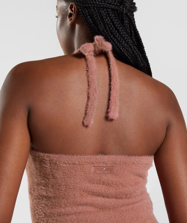 Whitney Eyelash Knit Midi Halter Top - Image 5