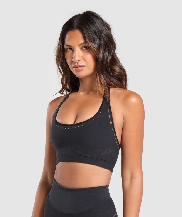 Warp Knit Seamless Halter Neck Bralette - Image 3