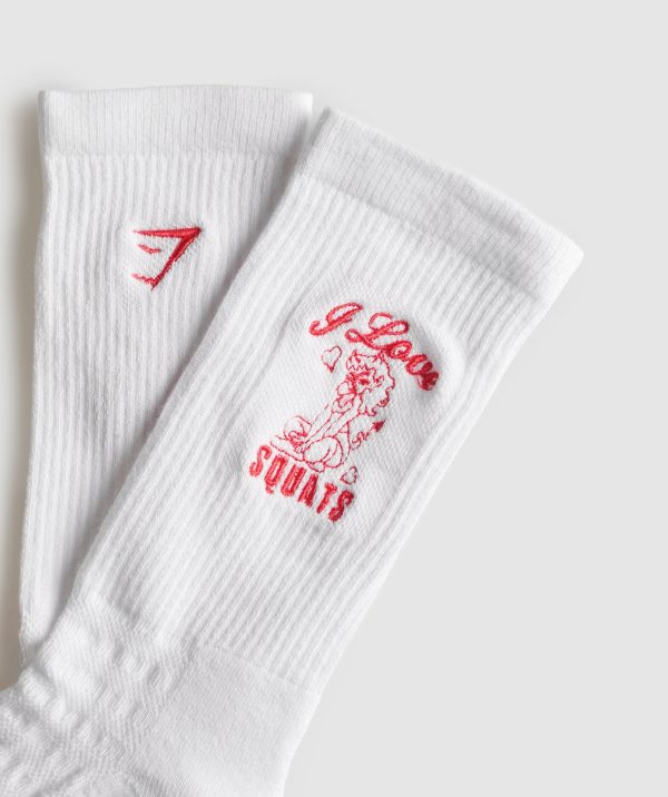 Love Squats Graphic Crew Sock Single - Image 2