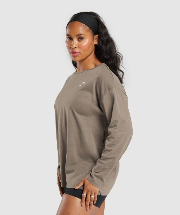 Training Oversized Cotton Long Sleeve Top - Image 3