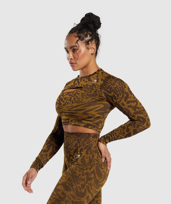 Adapt Safari Seamless Long Sleeve Crop Top - Image 3