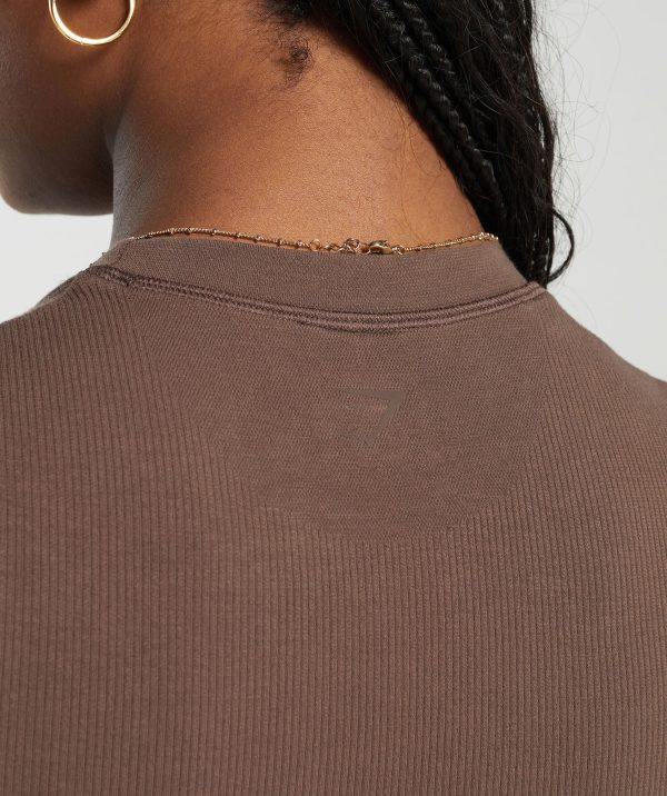 Ribbed Cotton Seamless T-Shirt - Image 5