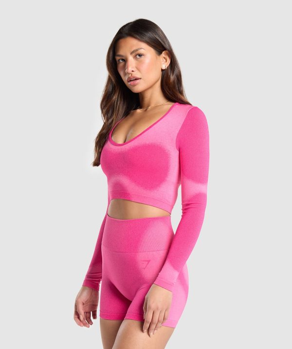 Blur Seamless Long Sleeve Crop Top - Image 3