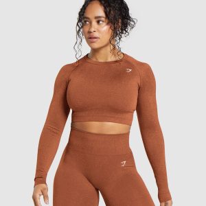 Adapt Fleck Seamless Long Sleeve Crop Top