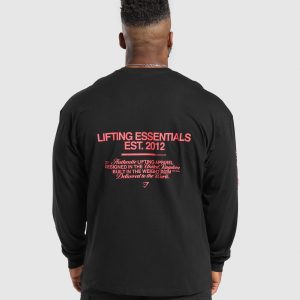 Metal Lifting Graphic Long Sleeve T-Shirt