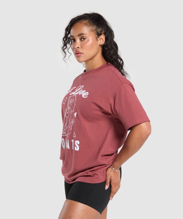 I Love Squats Graphic Oversized Tee - Image 3