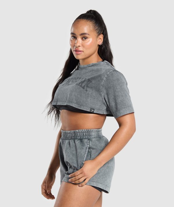 Collegiate Shadow Washed Crop Top - Image 3