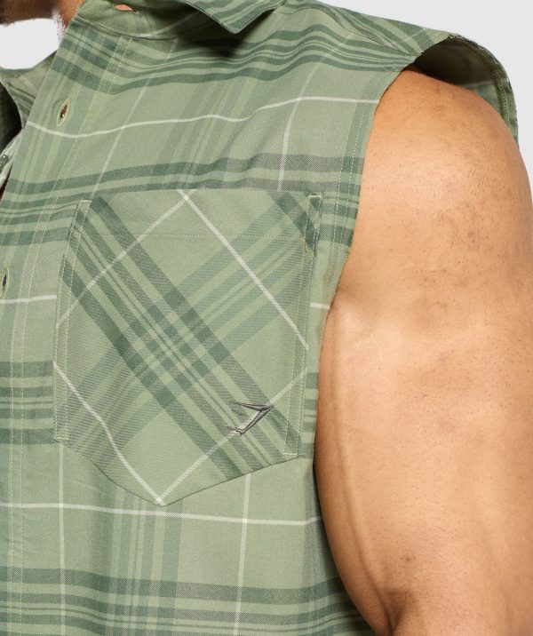Check Sleeveless Shirt - Image 8