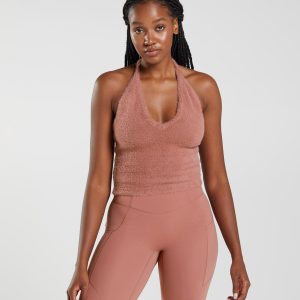 Whitney Eyelash Knit Midi Halter Top