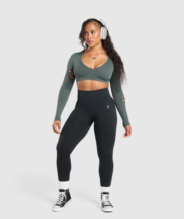 Gains Seamless Distressed Super Crop Top - Image 4