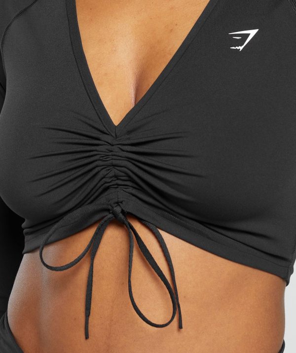 Ruche 3/4 Sleeve Crop Top - Image 5