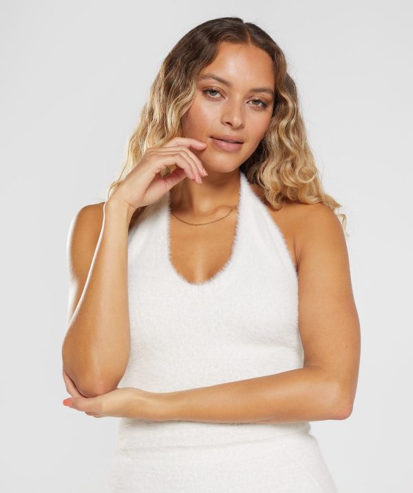 Whitney Eyelash Knit Midi Halter Top - Image 4