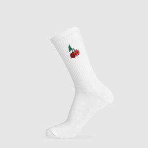 Graphic Cherries Crew Sock Single