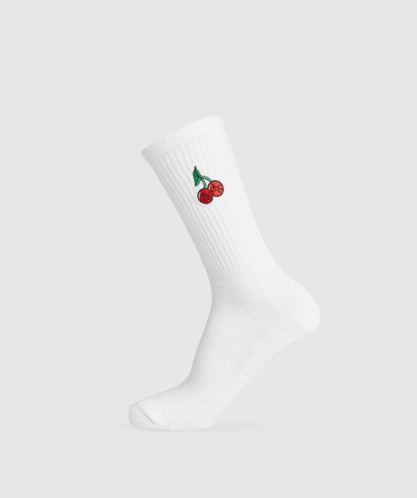 Graphic Cherries Crew Sock Single