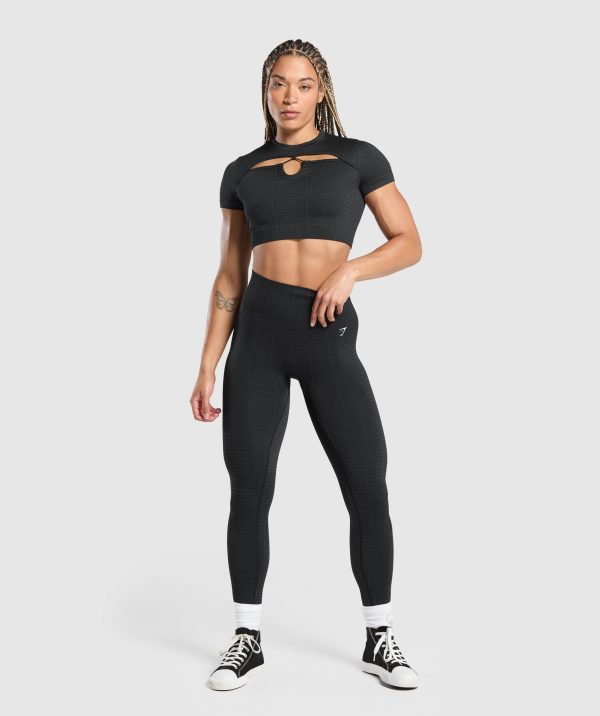 Adapt Monogram Seamless Ruched Crop Top - Image 5