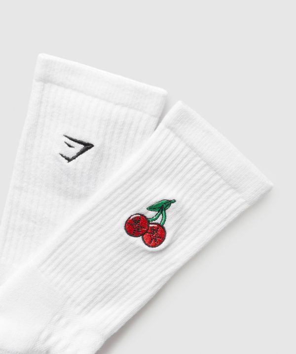 Graphic Cherries Crew Sock Single - Image 3