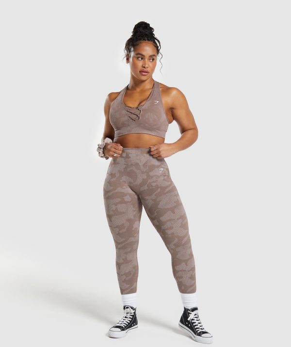 Adapt Camo Seamless Sports Bra- Mocha Mauve/Stone Pink - Image 4
