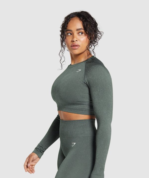 Adapt Fleck Seamless Long Sleeve Crop Top - Image 3