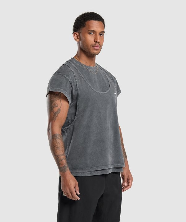 Washed Double Layer T-Shirt - Image 3