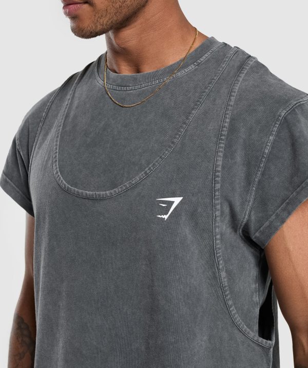 Washed Double Layer T-Shirt - Image 6