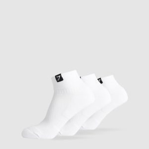 Woven Tab Quarter Socks 3pk