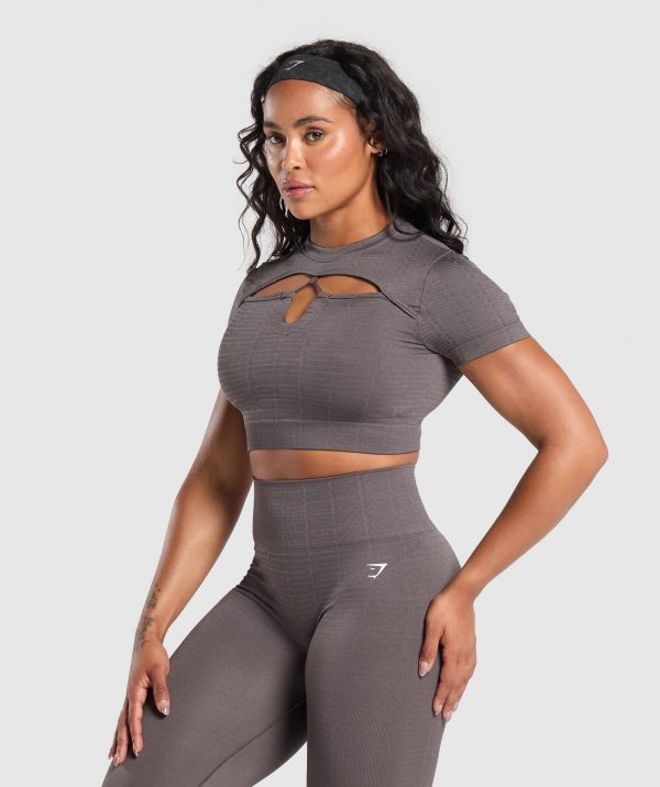 Adapt Monogram Seamless Ruched Crop Top - Image 3