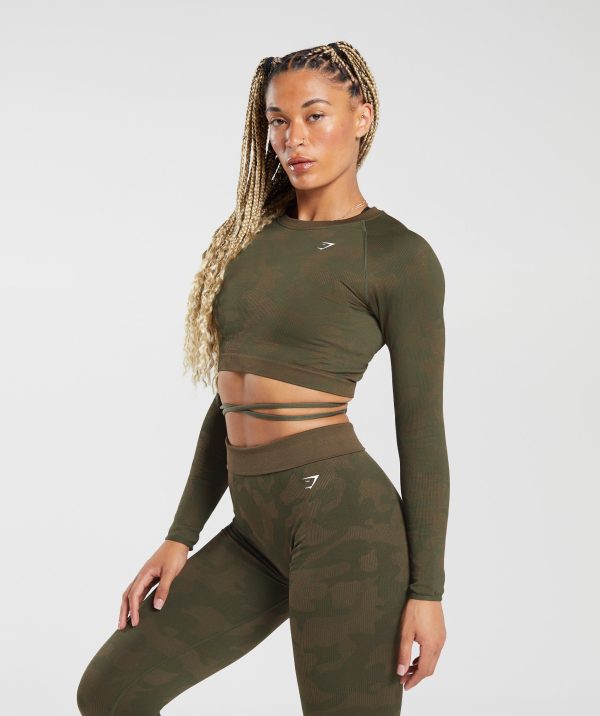Adapt Camo Seamless Ribbed Long Sleeve Crop Top - Image 3
