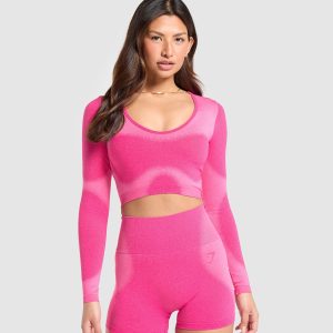 Blur Seamless Long Sleeve Crop Top