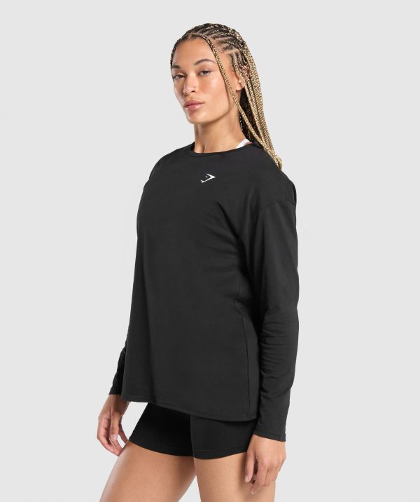 Training Oversized Cotton Long Sleeve Top - Image 3