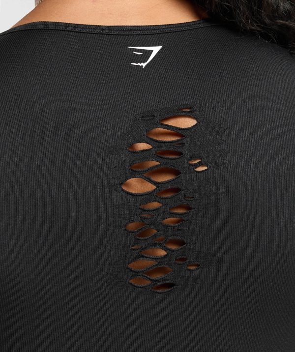 Gains Seamless Distressed Super Crop Top - Image 5